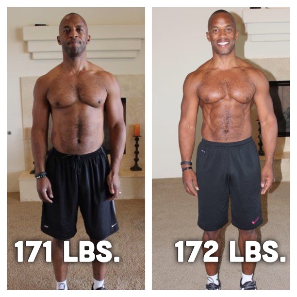 JJ Birden's before and after with Isagenix